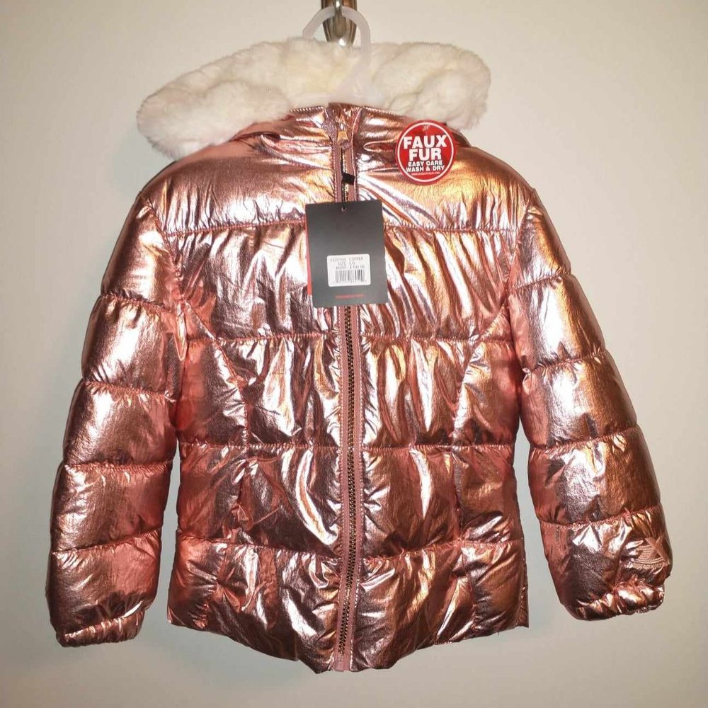Zeroxposur girl winter coat jacket size 5/6 shiny Metallic pink
